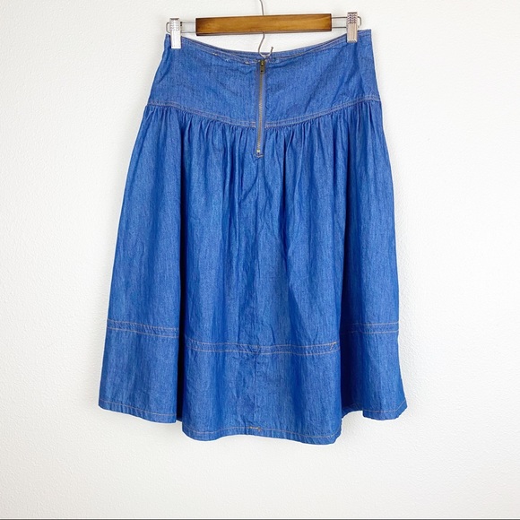 Jealous Tomato Boho Denim Drop Waist Skirt Sz M - Picture 3 of 8